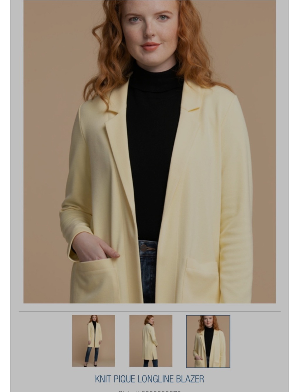 Ricki's Pale Yellow Longline Blazer